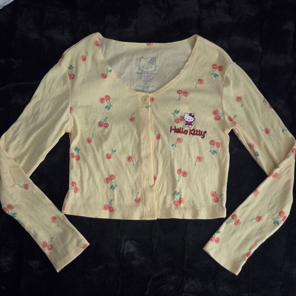 Hello Kitty Cream Cherry Button-Up - image 1
